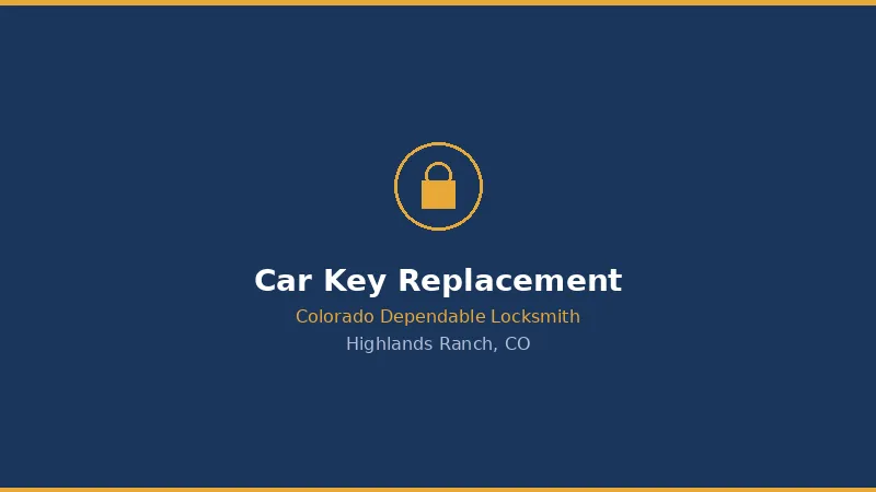 Car Key Replacement in Highlands Ranch, CO