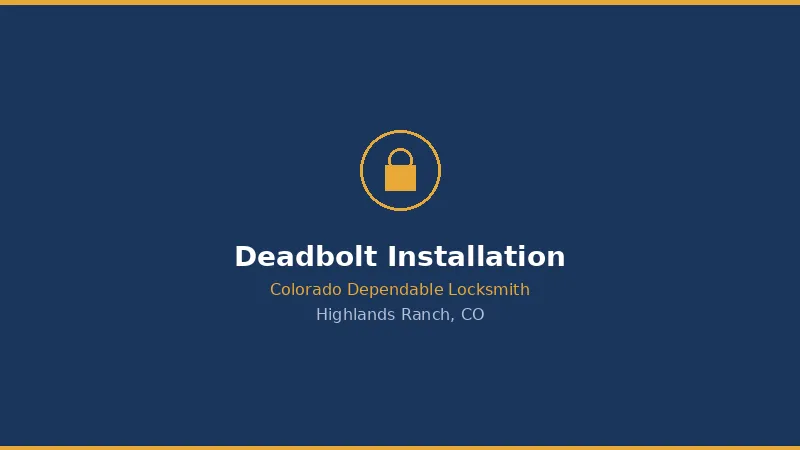 Deadbolt Installation in Highlands Ranch, CO