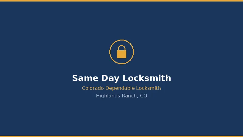 Same-Day Emergency Locksmith in Highlands Ranch, CO