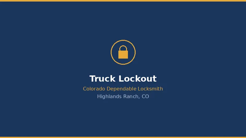 Truck Lockout Service in Highlands Ranch, CO